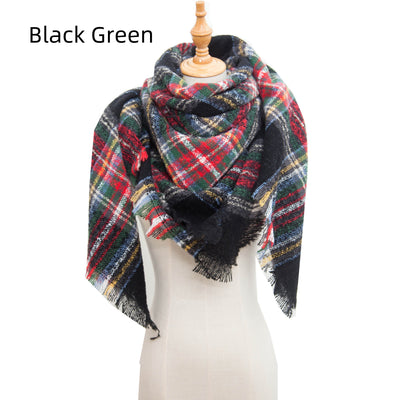 Plaid Thorn Wool Scarf Shawl