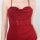 Mermaid Spaghetti Straps Beading Prom Dress