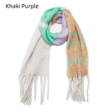 Coarse Fringed Plaid Scarf Shawl