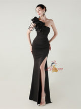 Mermaid One Shoulder Split Beading Prom Dress
