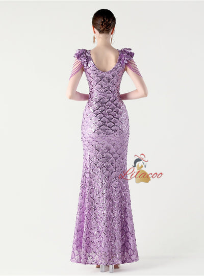 Mermaid Sequins Beading Prom Dress