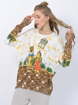 Cute Bear Print Pullover Loose Sweater