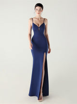 Mermaid Spaghetti Straps Split Prom Dress