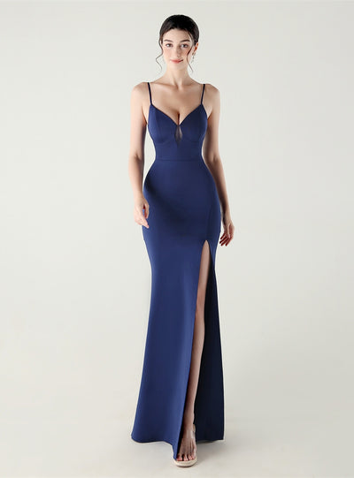 Mermaid Spaghetti Straps Split Prom Dress