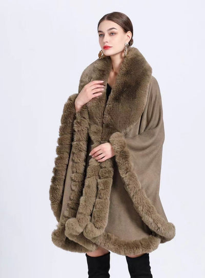 Woman Cape Size Knitted Cardigan Loose Coat