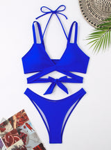 Sexy Women Solid Color Split Bikini