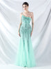 One Shoulder Sequins Beading Prom Dress