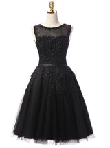 Pink Tulle Lace Beaded Homecoming Dress