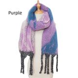 Thick Thick Fringed Five-pointed Star Color Matching Scarf