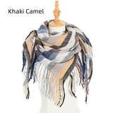 Striped Prickly Fringed Square Scarf