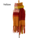 Coarse Fringed Plaid Stripes Scarf