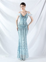 Mermaid Sequins Spaghetti Straps Prom Dress