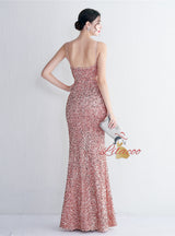 Mermaid Seqins Spaghetti Straps Prom Dress