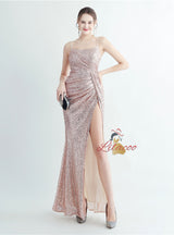 Mermaid Sequins Spaghetti Straps Prom Dress