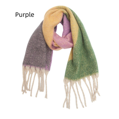 Thickened Coarse Tassel Jacquard Geometric Scarf