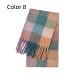 Thick-bearded Four-grid Thick Double-sided Plaid Scarf