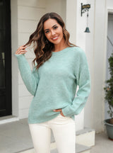Solid Color Pullover Sweater
