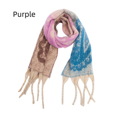 Thick Fringed Jacquard Scarf
