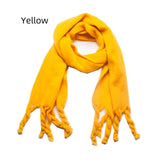 Autumn and Winter Knotted Thick Braid Tassel Scarf