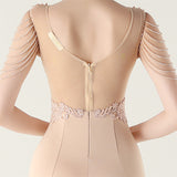 Mermaid V-neck Appliques Beading Prom Dress