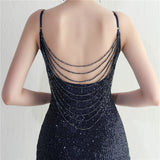 Spaghetti Straps Sequins Mini Prom Dress