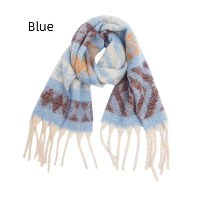 Coarse Tassel Jacquard Scarf
