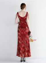 Deep V-neck Beading Prom Dress