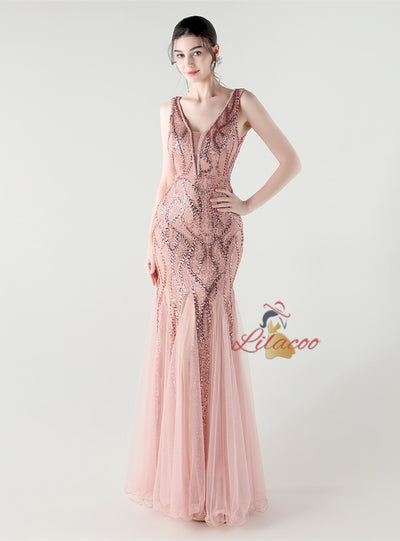 Sexy Sequins V-neck Prom Dress