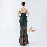 Mermaid Spaghetti Straps Beading Prom Dress