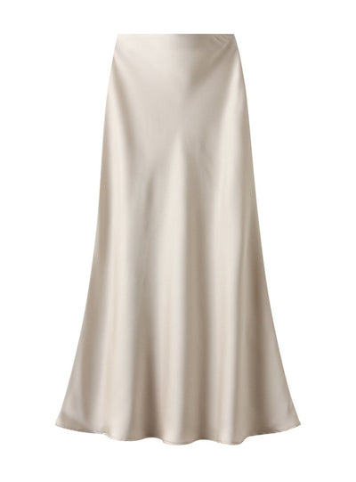 Acetic Satin Long Slim Skinny Skirt