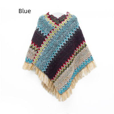 Retro National Style Hooded Cape Shawl