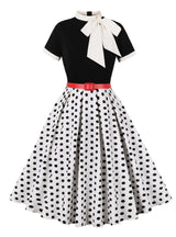 Wave Point Short Sleeve Vintage Dress