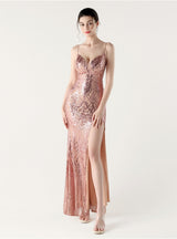 Mermaid Spaghetti Straps Split prom Dress