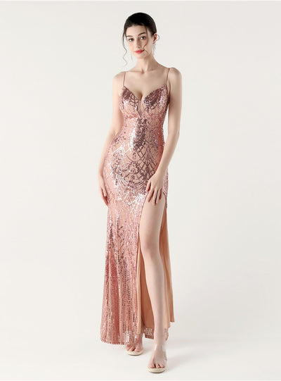 Mermaid Spaghetti Straps Split prom Dress