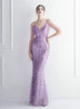 Sequins Mermaid Spaghetti Straps Beading Prom Dress