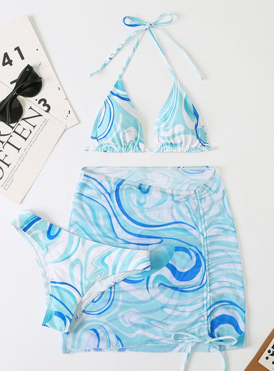 Sexy Split Swimsuit Printed Bikini