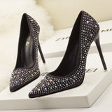 Pointed Diamond Rhinestone Wedding Shoes