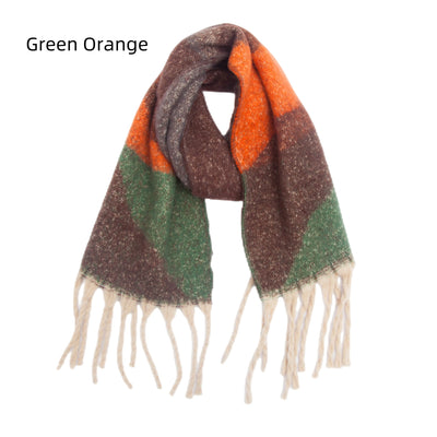 Geometric Thick Tassels Thick Warm Scarf