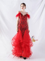 Mermaid Tulle Sequins Spaghetti Straps Prom Dress