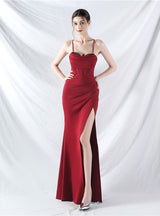 Mermaid Spaghetti Straps Split Prom Dress