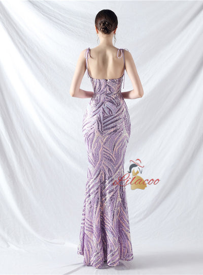 Mermaid Sequins Strapless Prom Dress