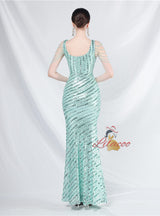 Mermaid Seuqins Straps Beading Prom Dress