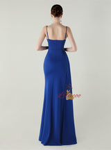 Mermaid Spaghetti Straps Split Beading Prom Dress