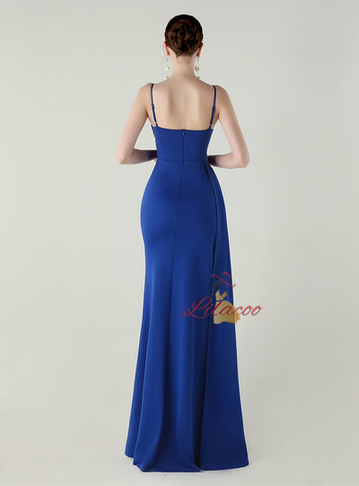 Mermaid Spaghetti Straps Split Beading Prom Dress