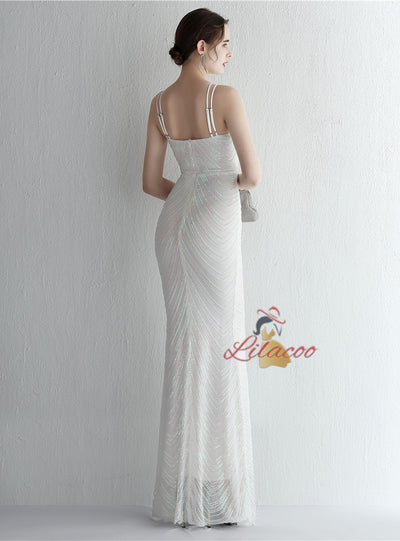 Halter Mermaid Sequins Prom Dress