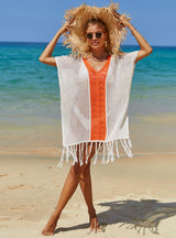 Beach Openwork Knitted Tassel Bikini Cover Up