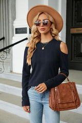 Round Neck Loose Long Sleeve T-shirt