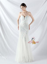 Mermaid Strapless Sequins Prom Dress