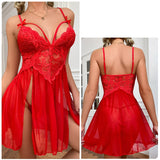 Sexy Mesh Perspective Lace Sling Nightdress Pajamas