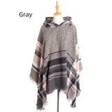 Women Cape Hooded Shawl Cloak
